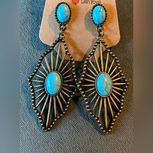 Turquoise and Gold Earrings